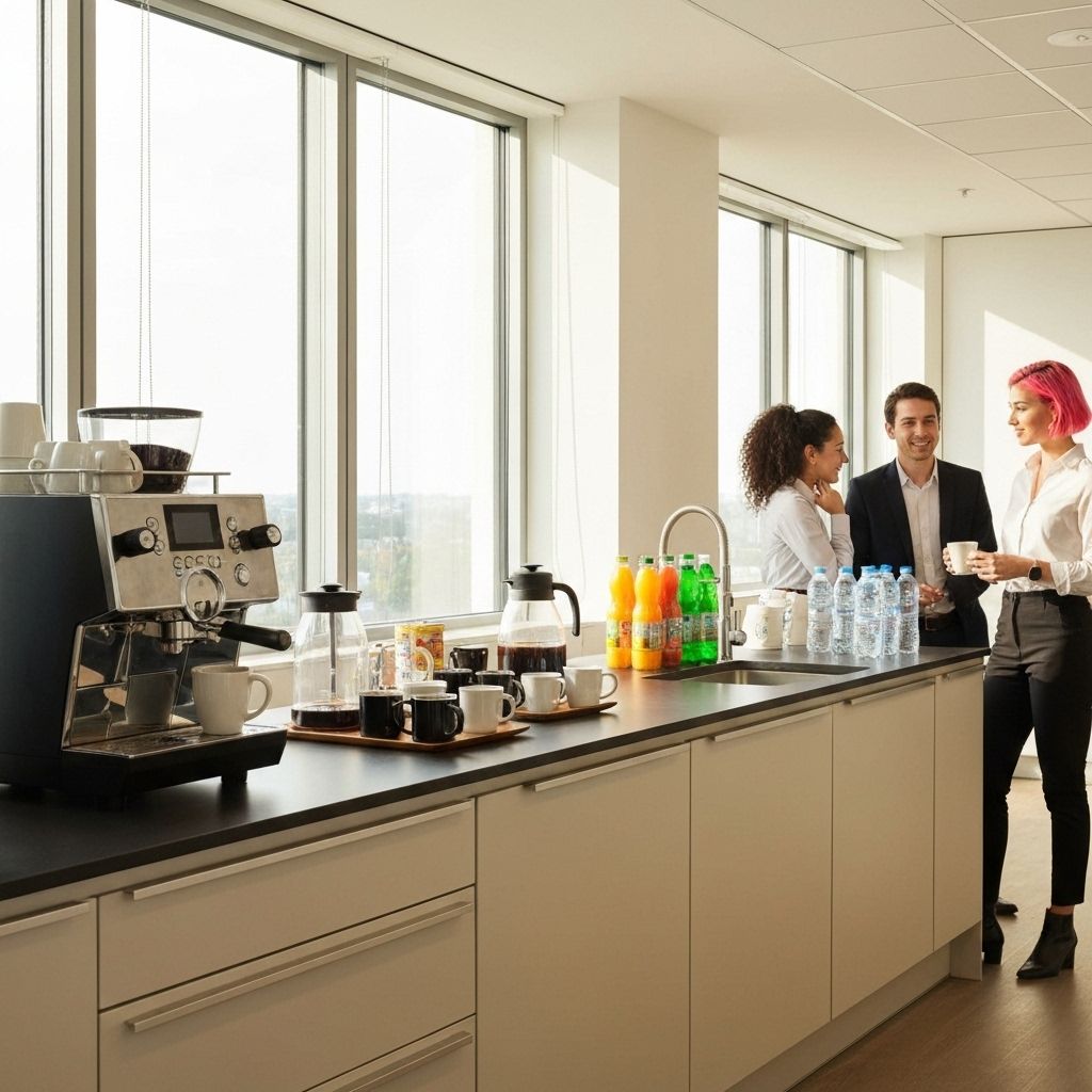 Modern kitchen with coffee and refreshments